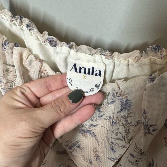 Arula Floral Cami Tiered Maxi Dress Plus Size In Beige - Picture 3 of 6